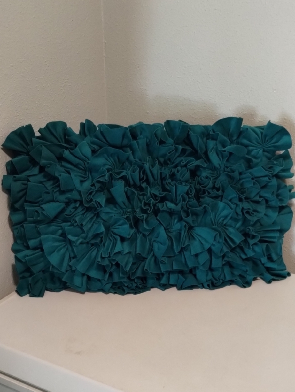 Cynthia Rowley Teal Ruffled Accent Pillow